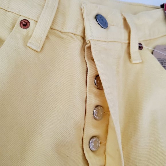 LEVI'S 501 Original Cropped Cutoff Jeans Buttonfly Coastal cowgirl festival Boho - Picture 9 of 10